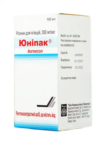 Юніпак розчин для ін'єкцій 350 мг/мл 1 флакон