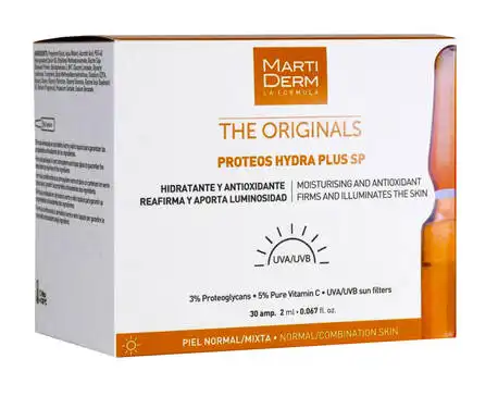 MartiDerm The Originals Протеос Гідра Плюс SP антиоксидантна дія для нормальної і комбінованої шкіри 2 мл 30 ампул