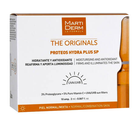 MartiDerm The Originals Протеос Гідра Плюс SP антиоксидантна дія для нормальної і комбінованої шкіри 2 мл 10 ампул
