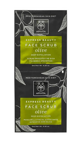 Apivita Express Beauty Скраб для очищення обличчя з оливою 8 мл 2 шт