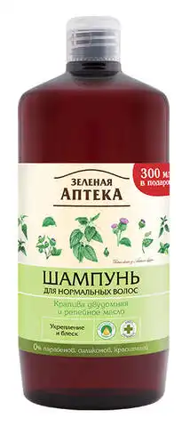 Green Pharmacy Шампунь для нормального волосся Кропива дводомна та реп'яхова олія 1 000 мл 1 флакон
