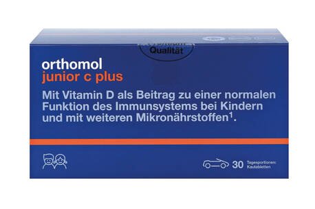 Orthomol Junior C Plus жувальні машинки зі смаком апельсину  30 днів таблетки 90 шт loading=
