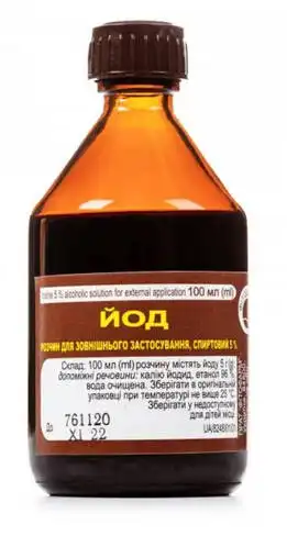 Йод розчин спиртовий для зовнішнього застосування 5 % 100 мл 1 флакон