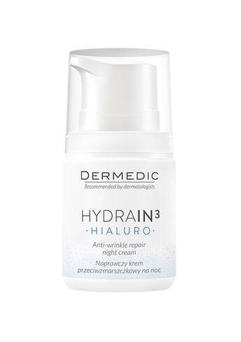 Dermedic Hydrain3 Гіалуро крем для обличчя нічний регенеруючий проти зморшок 62289 55 мл 1 флакон loading=