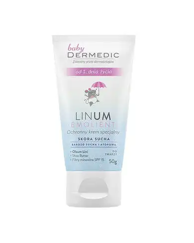 Dermedic Baby Linum Emolient Крем дитячий захисний для сухої шкіри SPF15 62249 50 мл 1 туба