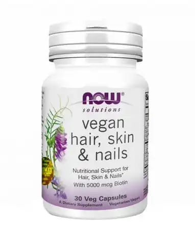 NOW Вітаміни Vegan Hair Skin краса та здоров`я капсули 30 шт