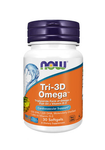 NOW Вітаміни Now TRI-3D Omega капсули 30 шт