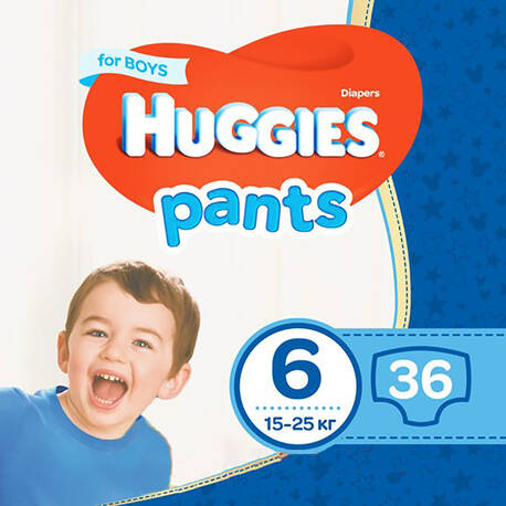 Huggies Pants 6 Трусики-підгузки для хлопчиків 15-25 кг 36 шт