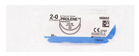 Ethicon Prolene 2-0 Шовний матеріал синій 90 см, дві колючо-ріжучі голки CC-40 2х40 мм 1 шт loading=