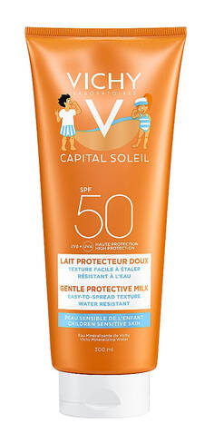 Vichy Capital Soleil Молочко сонцезахисне м'яке водостійке для чутливої шкіри дітей SPF50 300 мл 1 туба