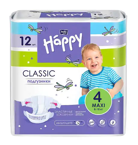 Bella Baby Happy 4 Підгузки дитячі 8-18 кг 12 шт