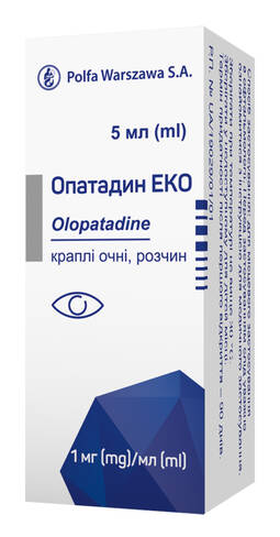 Опатадин ЕКО краплі очні 1 мг/мл 5 мл 1 флакон loading=