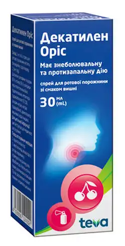 Декатилен Оріс спрей для ротової порожнини 1,5 мг/мл 30 мл 1 флакон