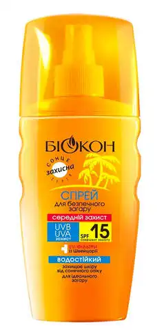 Біокон Спрей сонцезахисний SPF15 160 мл 1 флакон