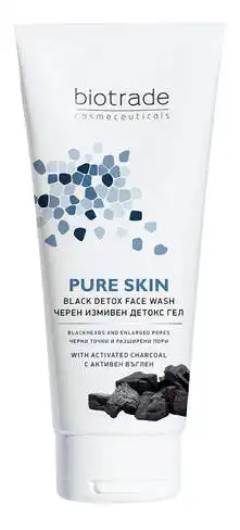 Biotrade PURE SKIN Black Detox Гель-детокс для вмивання з активованим вугіллям та молочною кислотою 200 мл 1 туба