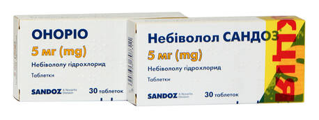 Небіволол Сандоз таблетки 5 мг 30 шт + Оноріо таблетки 5 мг 30 шт 1 набір