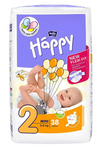 Bella Baby Happy 2 Підгузки дитячі 3-6 кг 38 шт