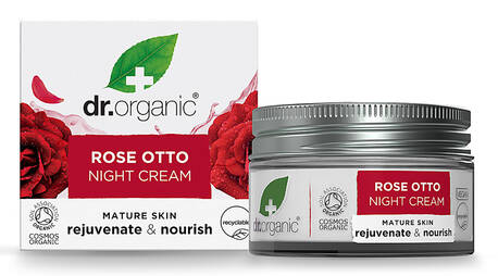 Dr.Organic Крем для обличчя нічний для омолодження та живлення шкіри з олією троянди Отто 50 мл 1 банка