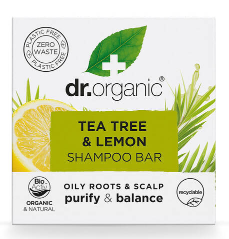 Dr.Organic Твердий шампунь для волосся з екстрактом чайного дерева та лимона 75 г 1 шт