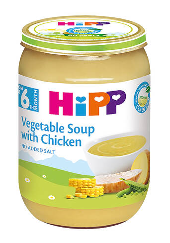 HiPP Суп овочевий з курчам з 6 місяців 190 г 1 банка loading=