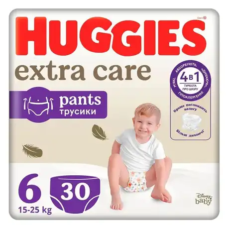 Huggies Pants 6 Extra Care Трусики-підгузки 15-25 кг 30 шт