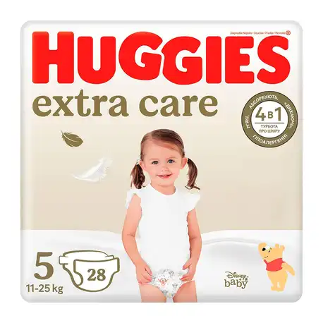 Huggies Extra Care 5 Підгузки дитячі 11-25 кг 28 шт