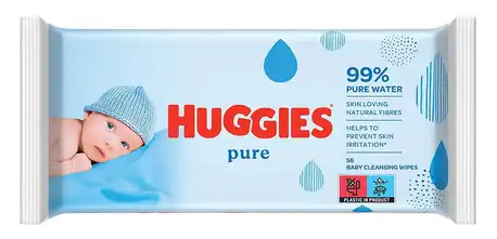 Huggies Pure Серветки вологі для новонароджених 56 шт