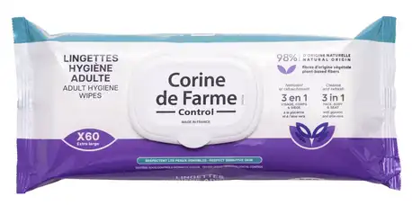 Corine de Farme Серветки гігієнічні для обличчя та тіла для дорослих 60 шт
