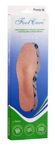 Foot Care УПС-003 Устілка ортопедична шкіряна з латексним супінатором розмір 36 1 пара