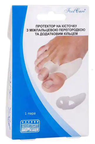 Foot Care GB-05 Протектор на кісточку з міжпальцевою перегородкою та додатковим кільцем розмір L (39-46) 1 пара