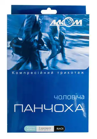 Алком 6062 Монопанчоха чоловіча ліва компресія 2 розмір 4 чорний 1 шт