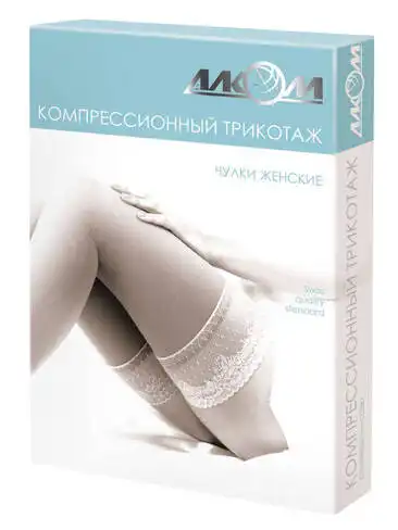 Алком 6082 Панчохи жіночі з відкритим миском компресія 2 розмір 5 чорний 1 пара