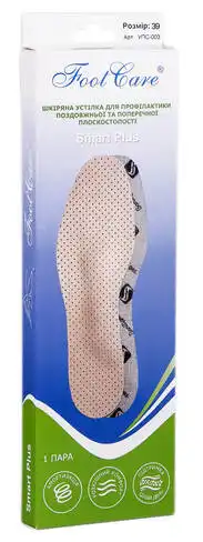 Foot Care УПС-003 Устілка шкіряна для профілактики плоскостопості розмір 39 1 пара