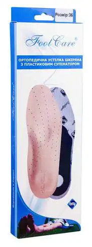 Foot Care УПС-001 Устілка ортопедична шкіряна з пластиковим супінатором розмір 36 1 пара
