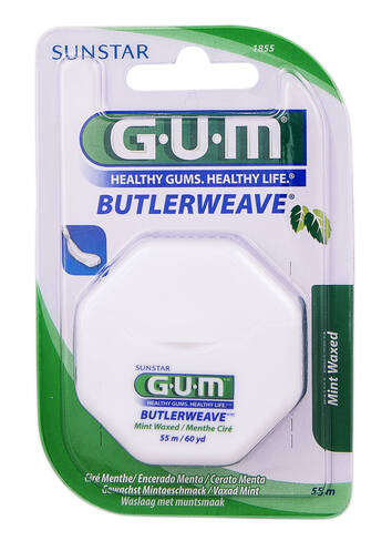 Gum Butlerweave Зубна нитка м'ятна вощена 55 м 1 шт