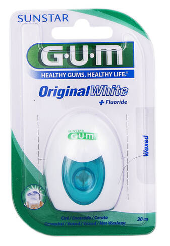 Gum Original White Зубна нитка вощена з фторидом 30 м 1 шт