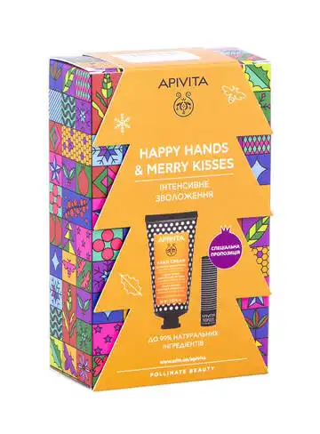 Apivita Зимовий догляд для рук та губ з Медом 1 набір