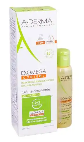 A-Derma Exomega Control крем 200 мл + Control очищувальна олія 100 мл 1 набір