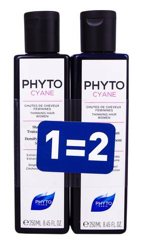 Phyto Cyane Шампунь лікувальний проти випадіння волосся у жінок Дуо 2х250 мл 1 набір