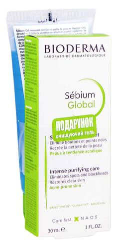 Bioderma Sebium Global засіб 30 мл + очищуючий гель 100 мл 1 набір