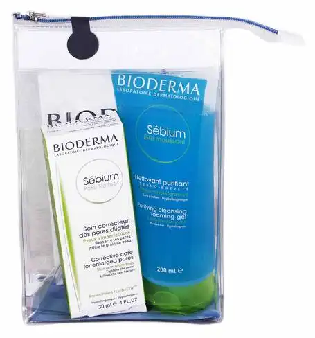 Bioderma Sebium концентрат для звуження пор 30 мл + очищуючий гель 200 мл 1 набір