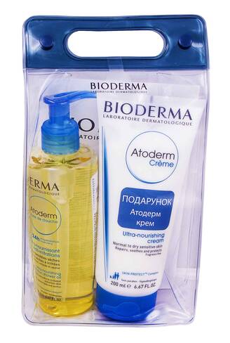 Bioderma Atoderm олія для душу 200 мл + крем 200 мл 1 набір loading=