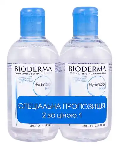 Bioderma Hydrabio H2O Лосьйон міцелярний Дуо 2х250 мл 1 набір