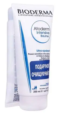 Bioderma Atoderm Intensive бальзам 200 мл + очищуючий гель 200 мл 1 набір