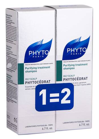 Phyto Phytocedrat Набір Шампунь для жирного волосся Дуо 2х200 мл 200 мл 1 набір loading=