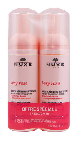 Nuxe Very Rose Очищуючий мус для чутливої шкіри обличчя Дуо 2x150 мл 1 набір