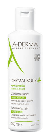 A-Derma Dermalibour+ Гель антибактеріальний пінистий для очищення подразненої шкіри 250 мл 1 флакон