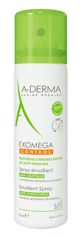 A-Derma Exomega Control Спрей пом'якшувальний проти свербежу для сухої та атопічної шкіри 50 мл 1 флакон