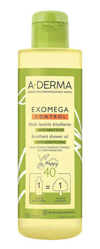 A-Derma Exomega Control Олія очищувальна пом'якшувальна для сухої та атопічної шкіри 500 мл 1 флакон