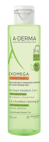 A-Derma Exomega Control Гель пом`якшувальний 2-в-1 для сухої та атопічної шкіри 200 мл 1 флакон
